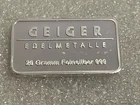 Discontinued 20 Gram Geiger Edelmetalle .999 Fine Silver Rectangular Bar