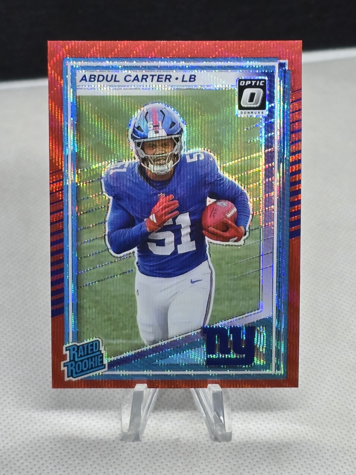 2025 Panini Donruss ABDUL CARTER Rookie Red Wave Prizm Optic Preview RC #315