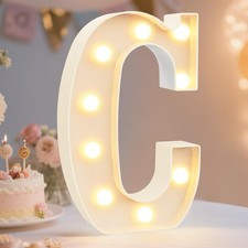 Pooqla LED Marquee Letter Lights Sign, Light Up Alphabet C, Warm White