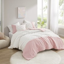 Intelligent Design 68 x 90 Jacquard Duvet Cover Set Pink -Twin Extra Large
