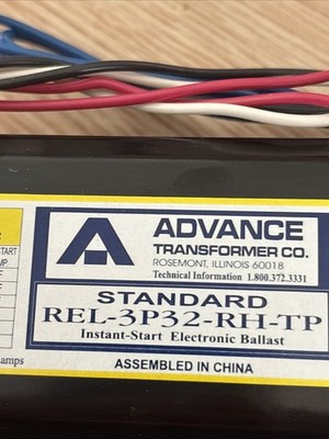 Advance Electronic Ballast REL-3P32-RH-TP 120 Volts .77 Amps 60 Hertz NEW