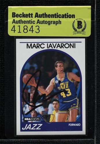 BAS 1989-90 NBA Hoops Marc Iavaroni #142 Sigillo di Autenticità Auto - Foto 1 di 3