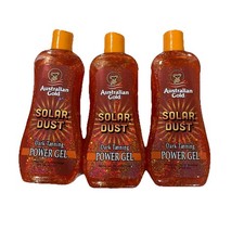 Australian Gold Solar Dust Tanning Gel 3 Pack 8 oz Golden Shimmer Non-Greasy