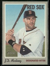2019 Topps Heritage #10 J.D. Martinez 1970 Cloth Stickers