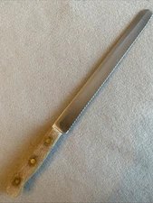 Chicago Cutlery Bread Slicer Knife 10" Serrated Blade Brown Wooden Handle