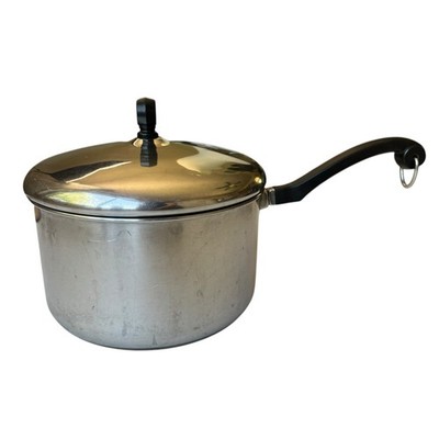 Vintage Farberware 4 Quart Stainless Steel Single Handle Saucepan Pot & Lid