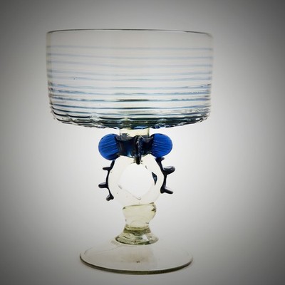 NSDk Blown Glass Thread Compote 22cm Flower Arrangement