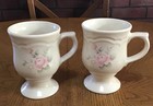 Vintage Pfaltzgraff Tea Rose Coffee 12oz Pedestal Mugs- Set of 2
