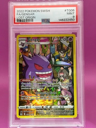 FA/GENGAR LOST ORIGIN POKEMON SWORD & SHIELD LOST ORIGIN 2022 TG06 PSA 9