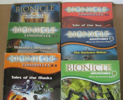 BIONICLE Adventures/Chronicles Paperback Books Assorted Titles Set