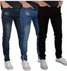 Mens Jeans Slim Fit Stretch Flex Casual Straight Leg Denim Trousers Sizes 28-40
