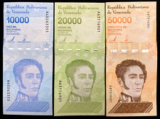 Venezuela 10,  20 , 50 Mil Bolivares 2019 Banknotes Set World Paper Money UNC