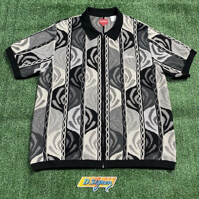 Supreme Gradient Grid Zip Up Polo