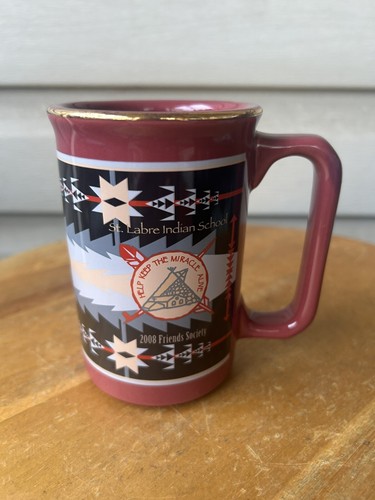 2008 St. Labre Indian School Friends Society Red Ceramic Coffee Mug 10oz