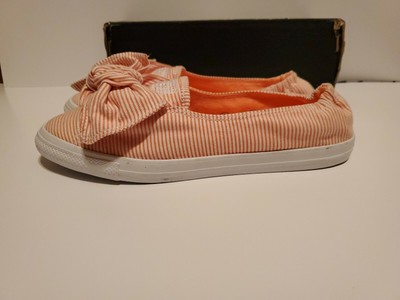 converse women's knot striped chambray slip on sneaker