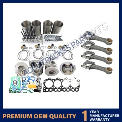 Rebuild Kit+4pcs Connecting Rod for Mitsubishi 4D35 Engine FE439 FE449 Truck