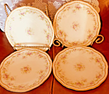 8 THEODORE HAVILAND LIMOGES SALAD PLATES DOUBLE GOLD RIM SHLEIGER 340 's 