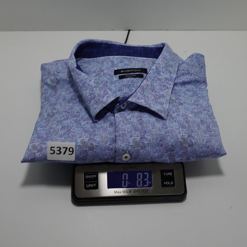 Bugatchi Shirt Mens 4X Button Up Blue Geometric Glyph Classic Fit Casual - Picture 18 of 18