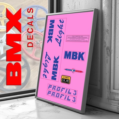 STICKERS REPRO BMX Vintage decals MBK TROPHY cadre rouge Red frame s EUR 40,00 - FR