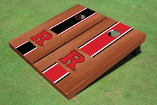 Rutgers University Rosewood Alternating Long Stripe Cornhole Boards