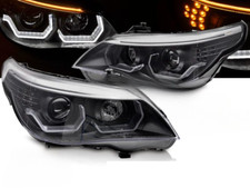 Paar Scheinwerfer BMW 5er E60 / E61 ab 2003 bis 2007 Angel eyes led 3D Schwarz