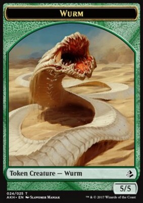 MRM FR/VF Token - Token - Wurm - Guivre 5/5 MTG magic AKH