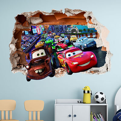 DISNEY CARS WALL STICKER 3D BOYS GIRLS 