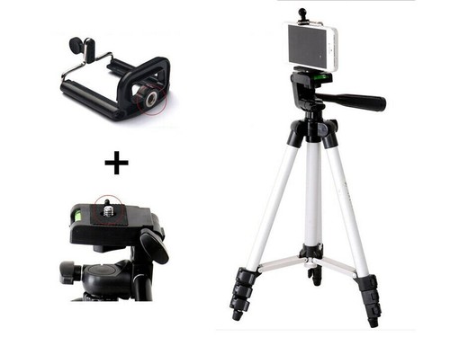 46" Professional Camera Tripod Stand Holder Mount for iPhone/Samsung Cell Phone - Photo 4 sur 10