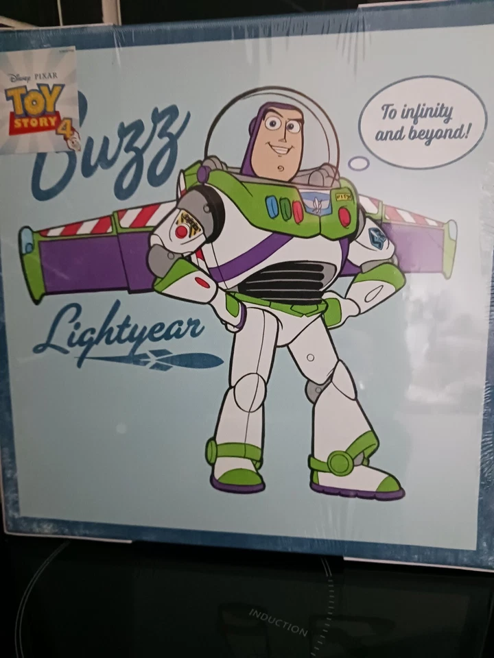 Toile  art vintage Story 4 Buzz l'Éclair 28×28 cm disnez pixar  NEUF  sous film - Photo 4/4