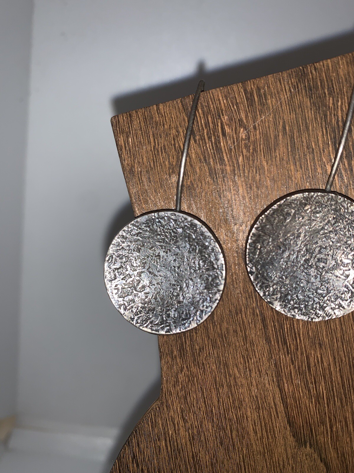 Solid Silver Drop Earrings ~heavy coin medallion~… - image 2