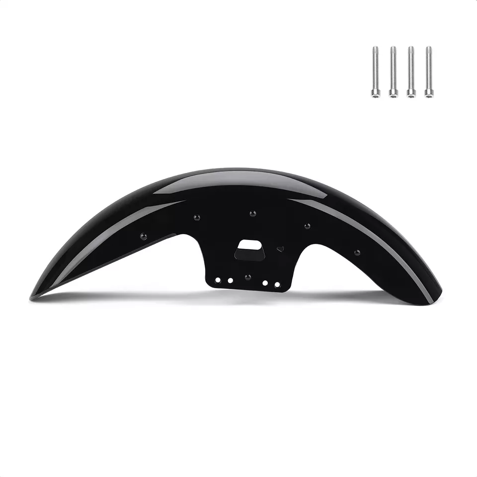 19"Wrap Vivid Black Front Fender For Harley Touring Street Road Glide 2014-2024 Foto 4 de 4