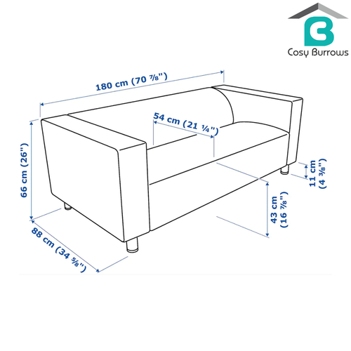 Zweisitzer Ikea KLIPPAN Sofa Qualität Schonbezug Ersatzbezug Grün Samt - Bild 5 von 7