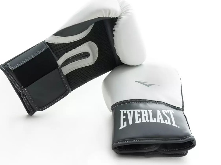 Boxing Gloves Pads Set Everlast Evercool White Grey Boxercise Kit