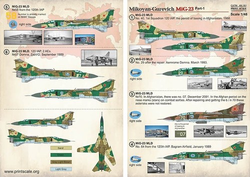 Print Scale 48-161 Waterslide Decal airplane 1:48 Mikoyan-Gurevich MiG-23 Part 1 - Picture 22 of 24