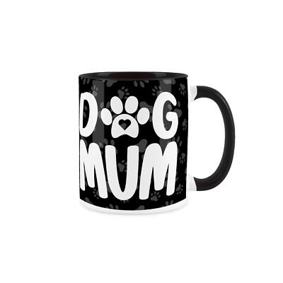 Hundemama Tasse - Pfotenabdruck Geschenke für Hundeliebhaber - schwarze Keramiktasse Geschenk