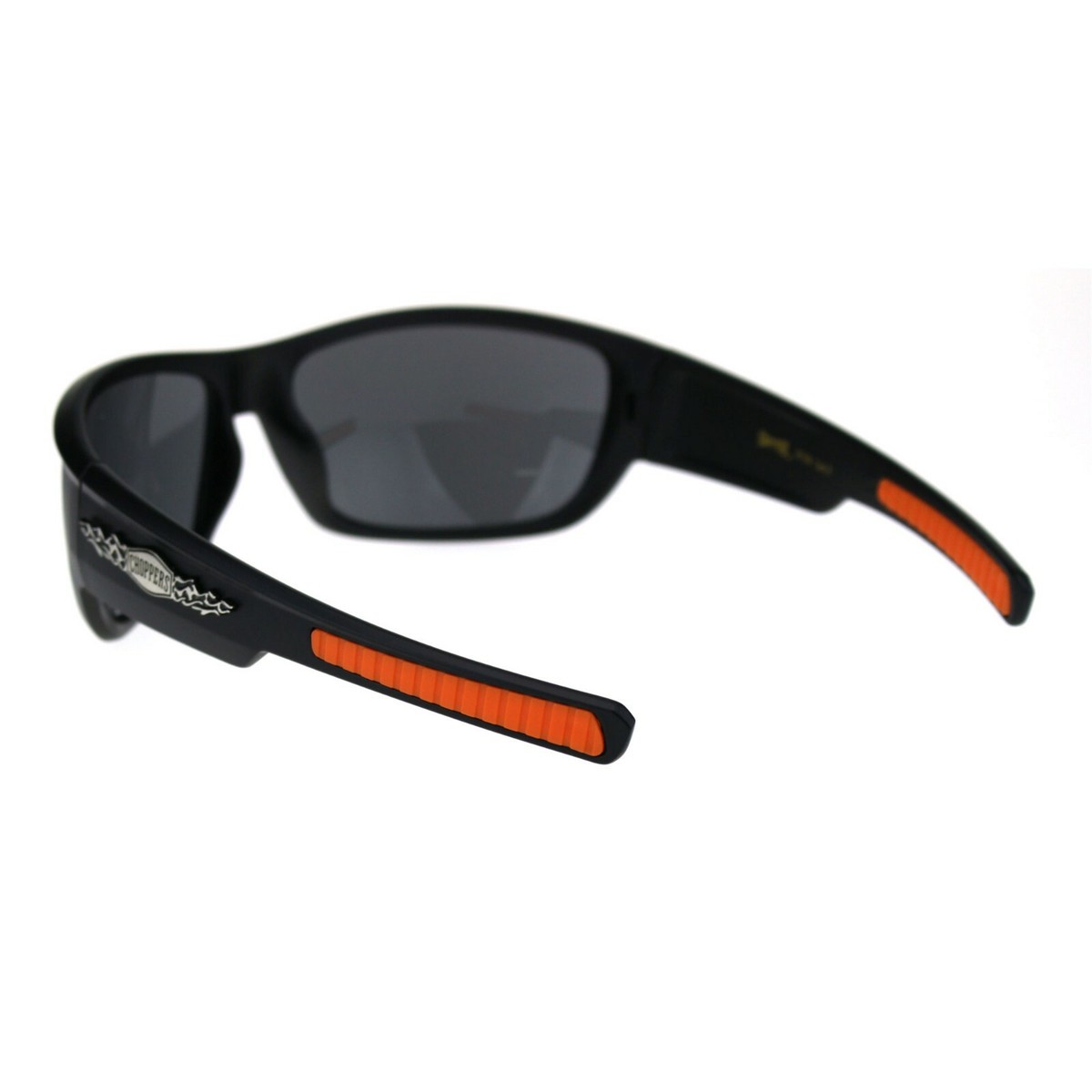 Mens Flaming Choppers Rectangular Warp Around Biker