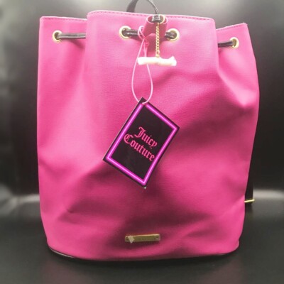 Juicy Couture  Pink Drawstring Backpack Pink Juicy Couture Drawstring Backpack Purse Faux Leather  main image 3