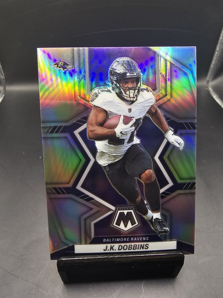 2022 Panini Mosaic #14 J.K. Dobbins Silver - Baltimore Ravens