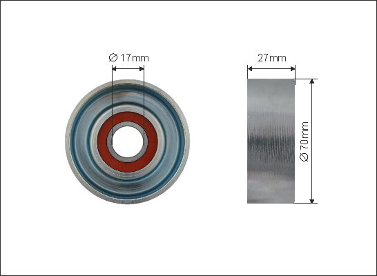 CAFFARO 500097 Tensioner Pulley, V-ribbed belt for HONDA