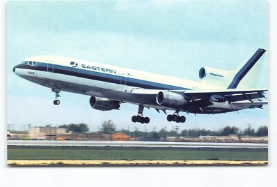 Eastern Airlines Lockheed L-1011 Miami International 1973 FL Chrome Postcard Vtg
