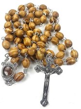 Catholic Rosary Olive Wood Necklace Handmade ...