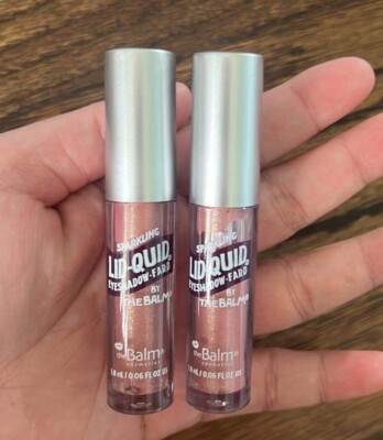 2 Rose Gold Sparkling Liquid Eyeshadow theBalm Lid-Quid .06oz Travel Size NEW