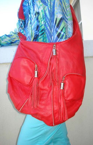 Vera Pelle ALICE&D Italian Crossbody Leather Women's Large Handbag Red $365,NWT - Picture 4 of 12