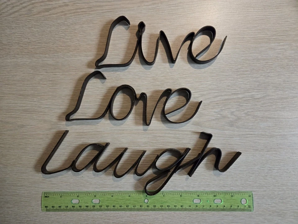 Live Love Laugh Brown Metal Wall Hanging Weathered Rustic - Image 2 of 4