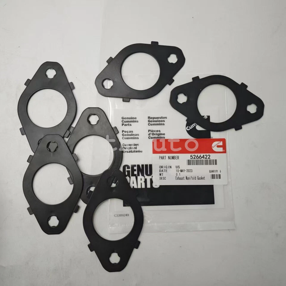 Juntas de colector de escape de 6 piezas 98-15 Dodge Cummins 5,9 L 6,7 L 24 V MLS multicapa Foto 4 de 4