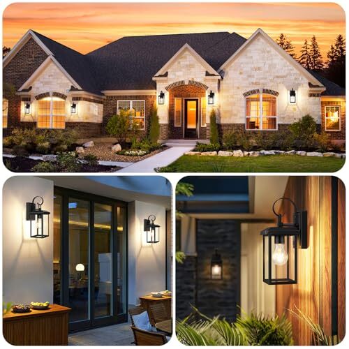 2 Pack Outdoor Exterior Porch Light Sconce Lantern Garage Wall Lighting - Picture 7 of 7