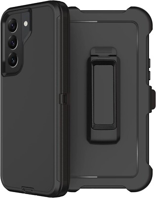 Black For Samsung Galaxy S23 Shockproof Defender Case Cover With Belt Clip