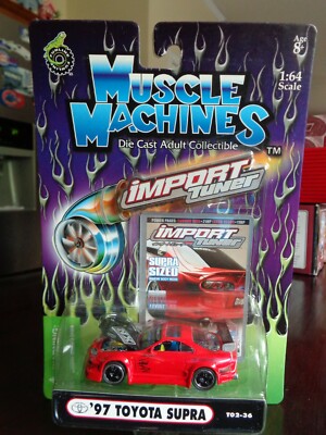1997 TOYOTA SUPRA IMPORT TUNER RED MUSCLE MACHINES 1/64 T02-36 | eBay