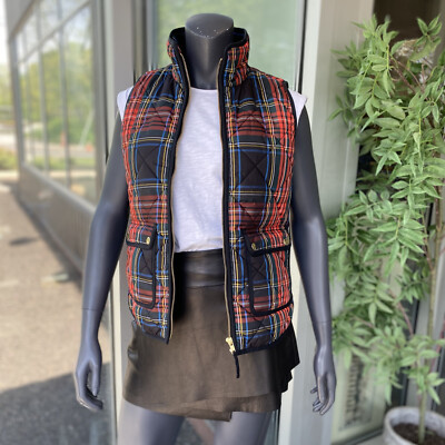J. CREW Primaloft Collection Plaid Zip 