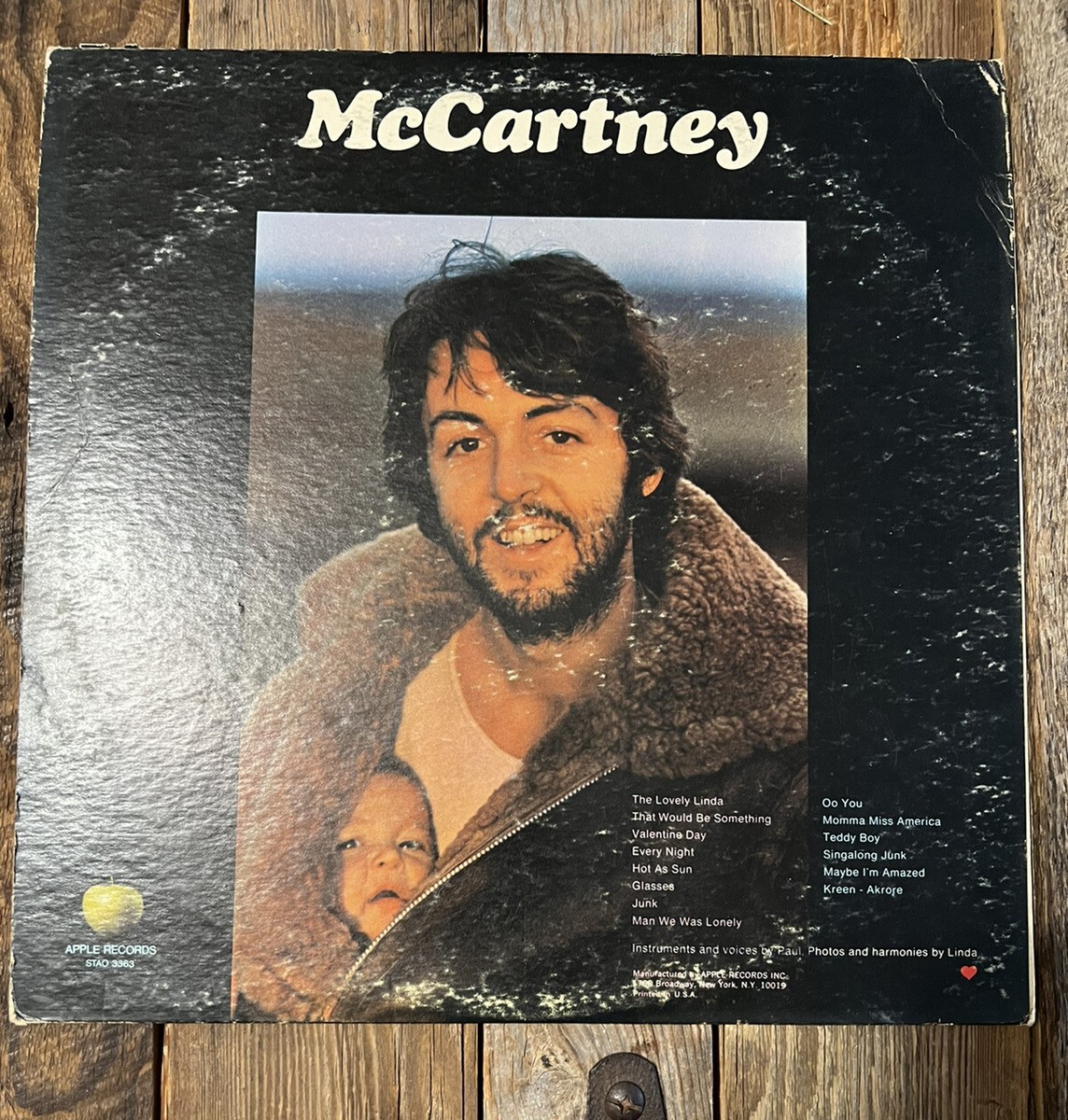 Paul McCartney Self Titled LP Apple 1970 Original First Pressing